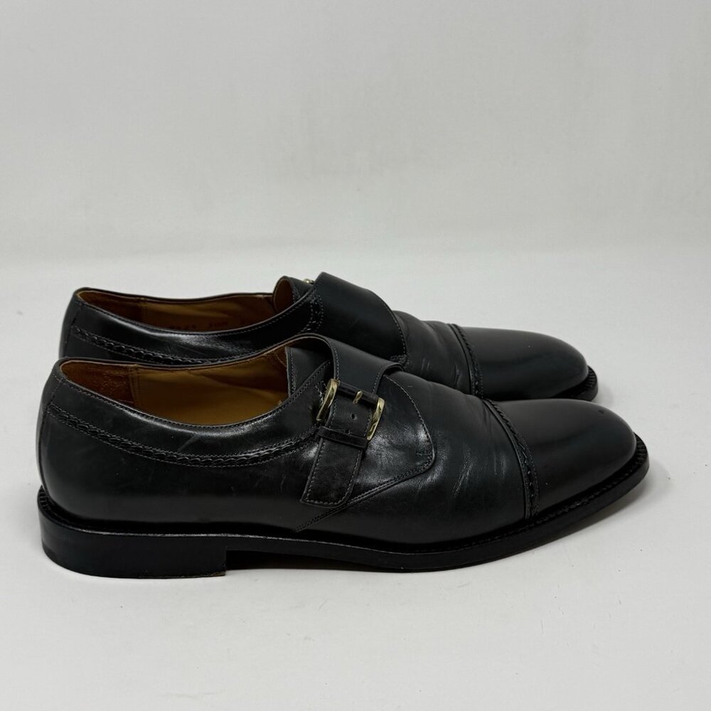 Paolo De Marco Monk Strap Dress Shoes Mens 8.5 Gray Leather Cap Toe Wedding
